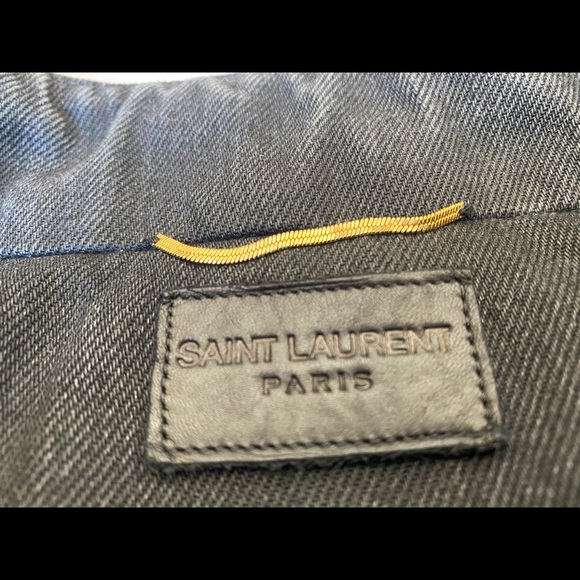 COA🌻NWOT🌻YSL YVES SAINT LAURENT BLACK DENIM JACKET🌻NEW - Picture 3 of 16